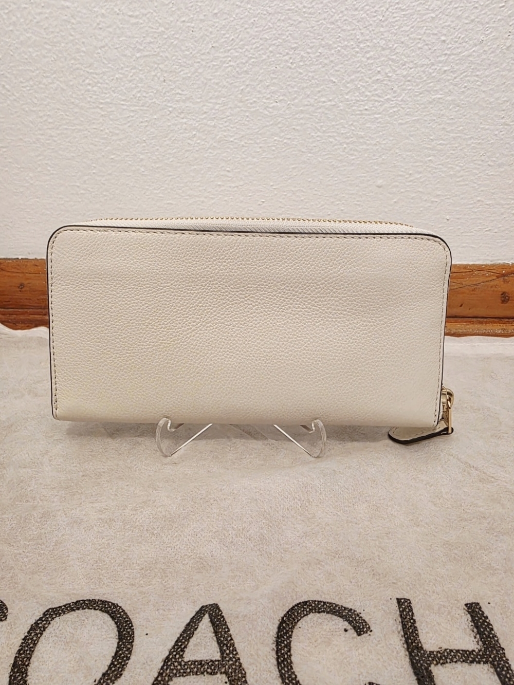 COACH Sierra Satchel + Accordian Zip Wallet w/ Stardust Studs In Chalk - Picture 15 of 16